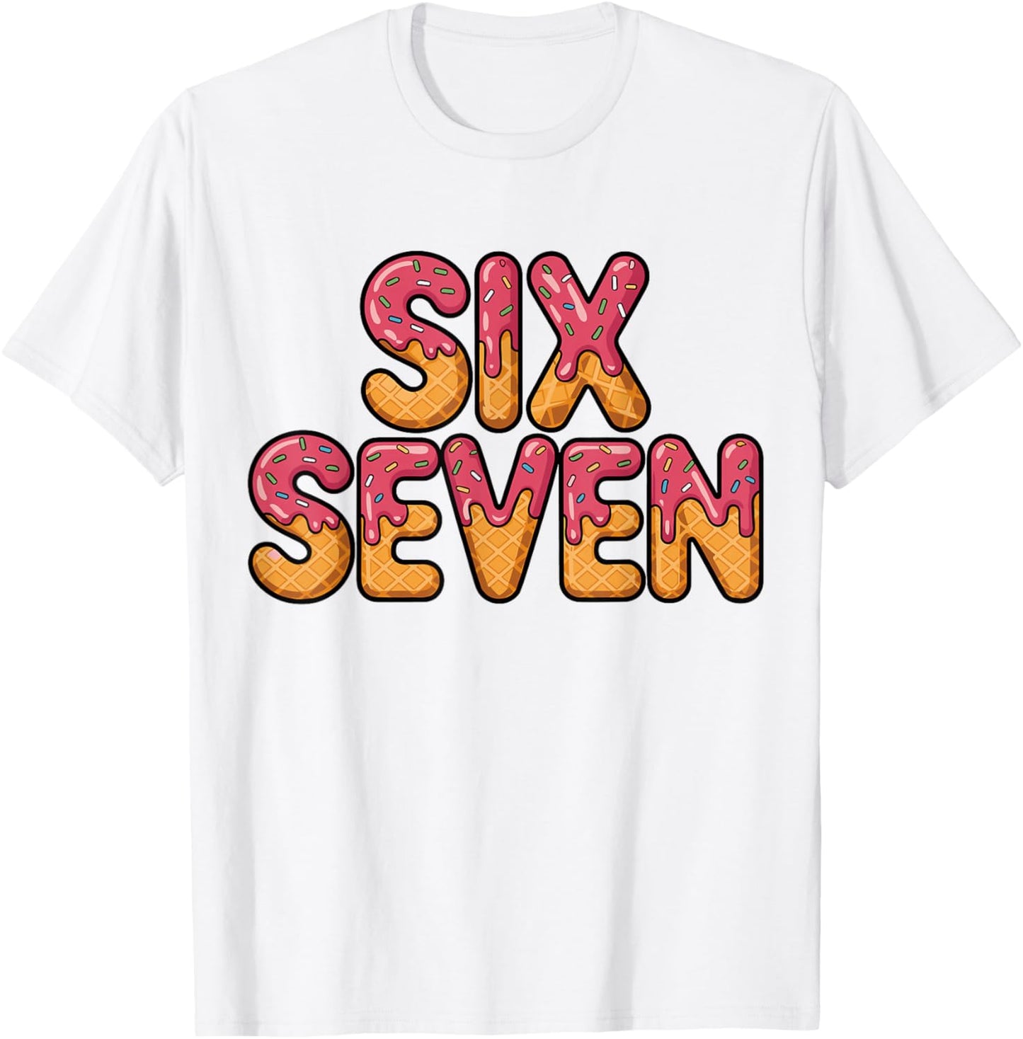 Funny Six Seven Meme 6 7 Shirt Retro T-Shirt - T-Shirt | White