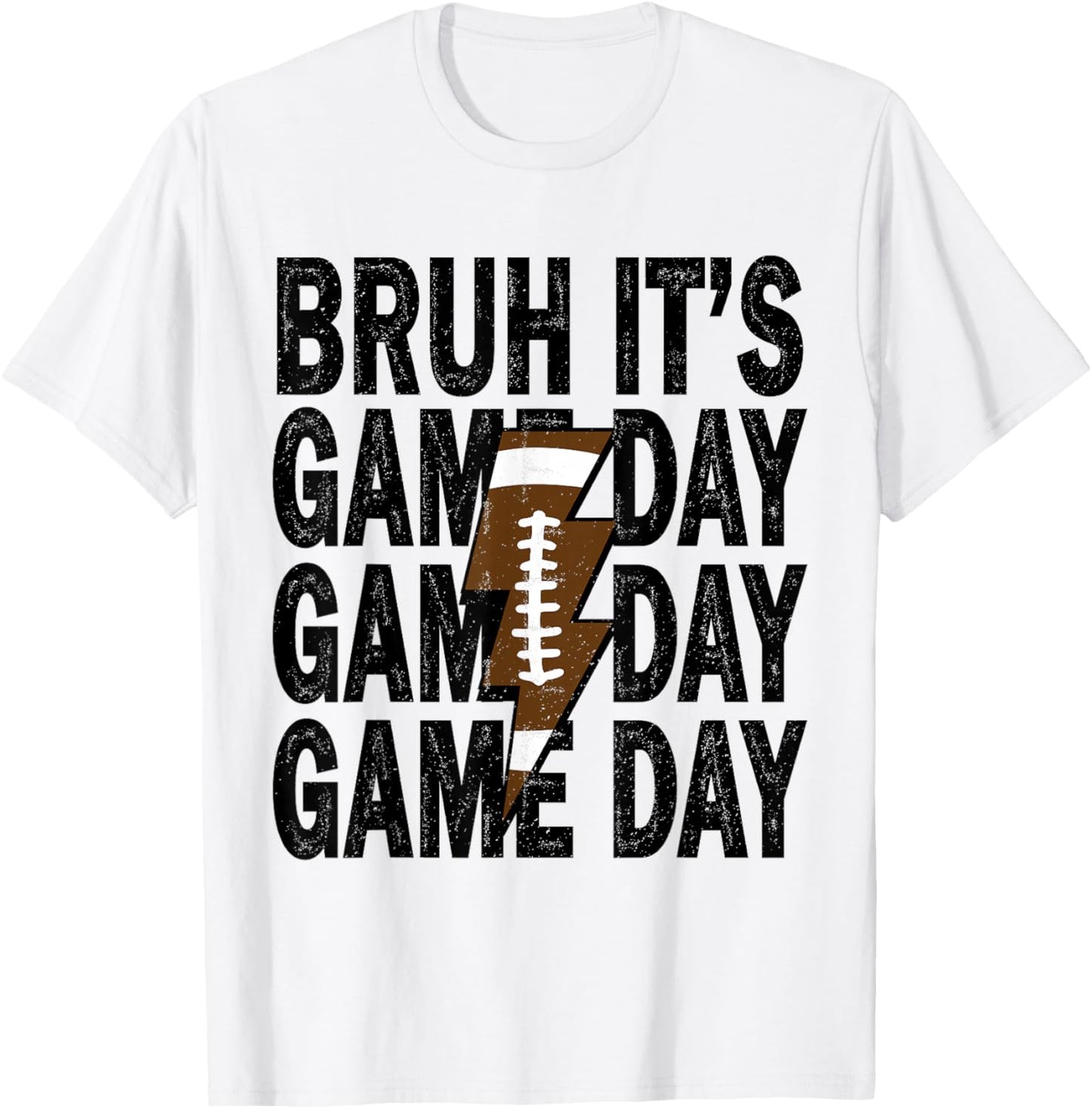 Bruh It's Game Day Football Season Boys Teens Kids Men T-Shirt - T-Shirt | White