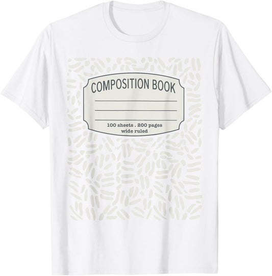Composition Notebook Costume - Matching Group Halloween T-Shirt - T-Shirt | White