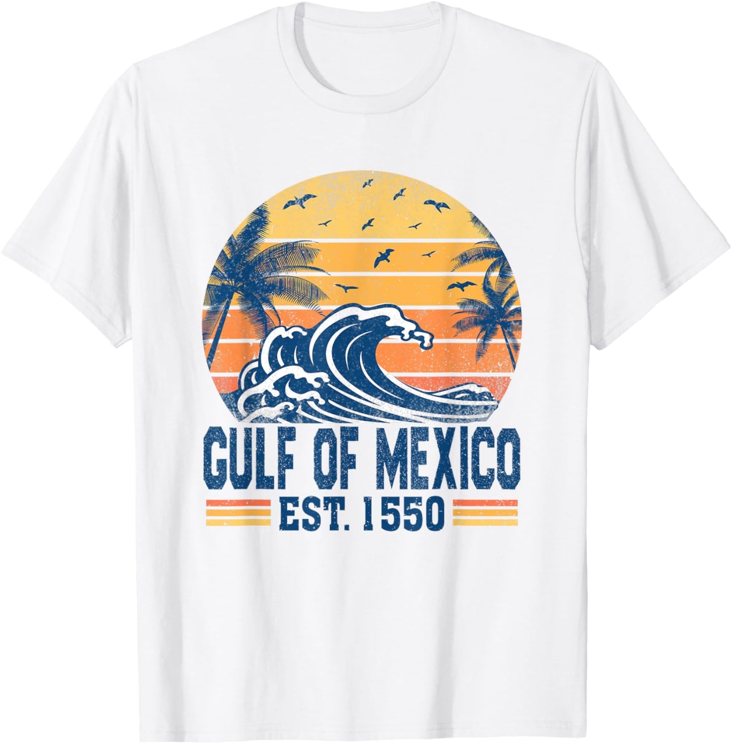 Gulf of Mexico Estd 1550 Retro Vintage Historical T-Shirt - T-Shirt | White