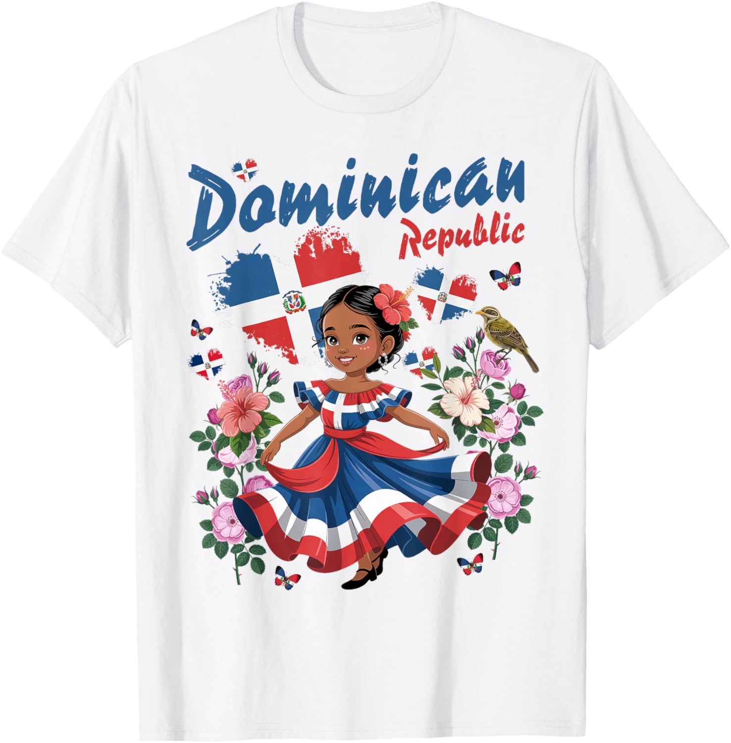 Dominican Republic Flag Outfit Idea for Girls Dominicana T-Shirt - T-Shirt | White