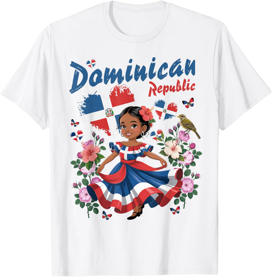 Dominican Republic Flag Outfit Idea for Girls Dominicana T-Shirt - T-Shirt | White