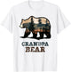 Grandpa Bear Vintage Retro Funny T-Shirt - T-Shirt | White