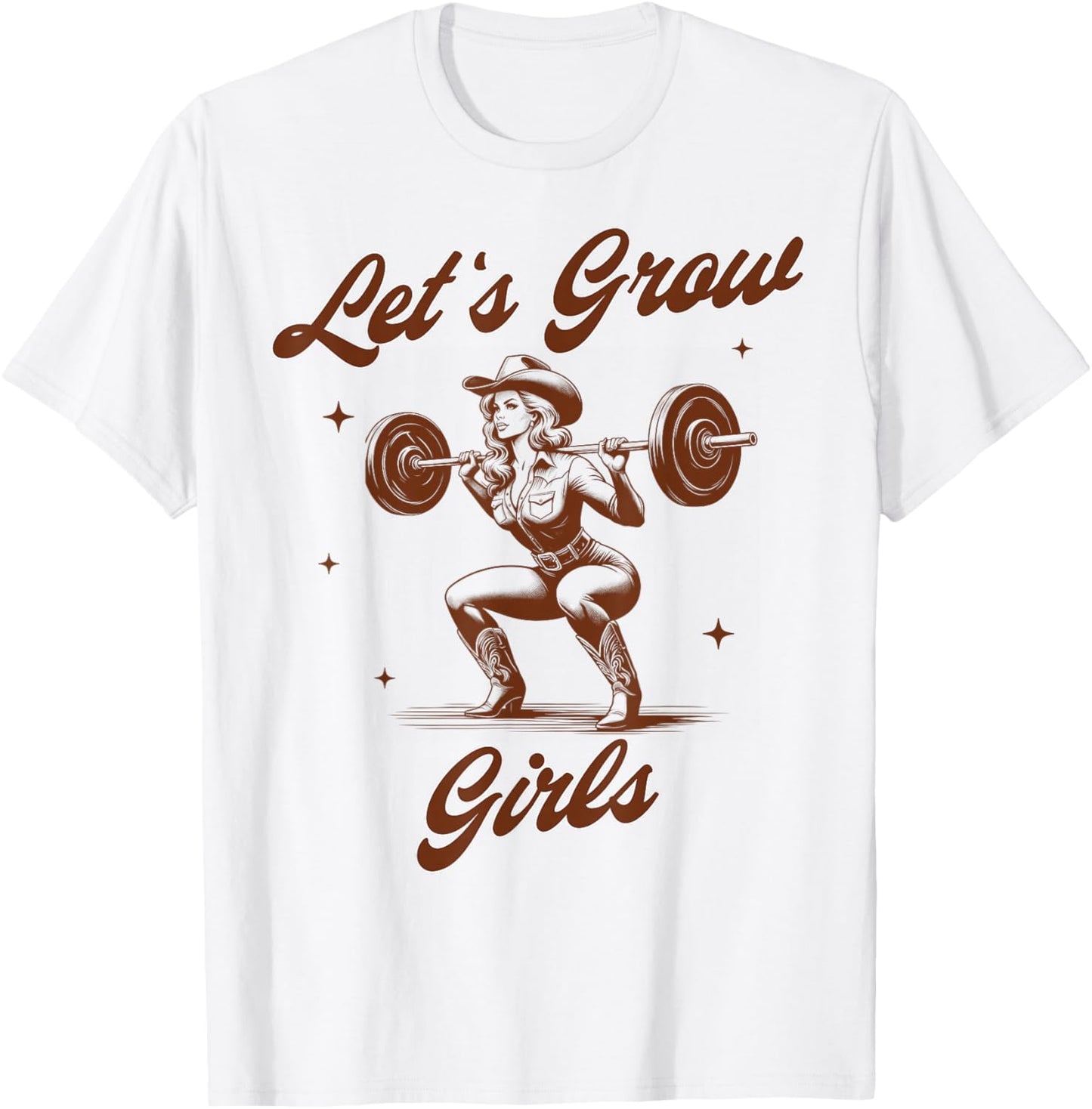 Fitness Workout Cowgirl Muscle Mommy Let's Grows Girls T-Shirt - T-Shirt | White