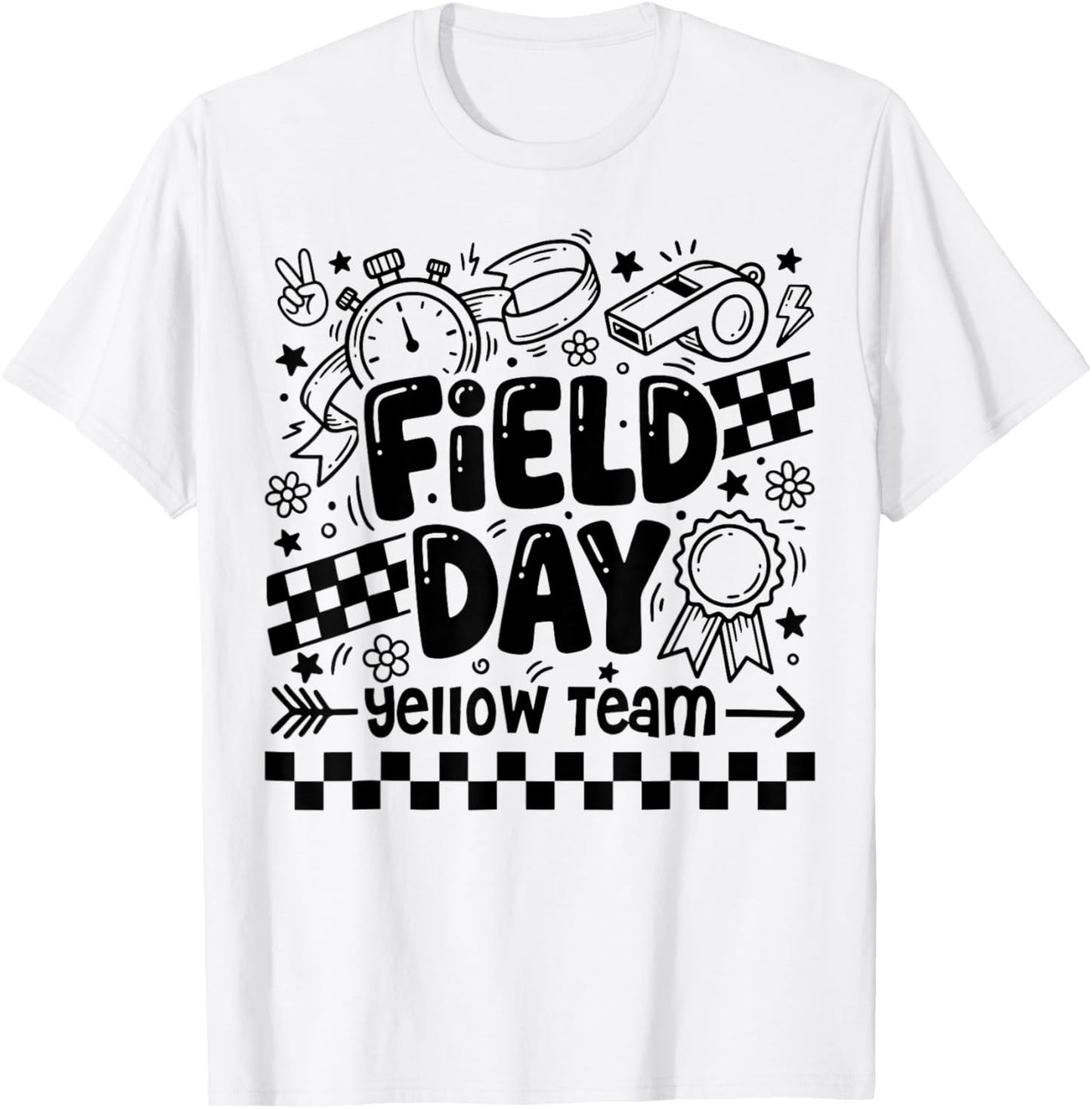 Field Day Yellow Team Funny for Teacher Kids Field Day Games T-Shirt - T-Shirt | White