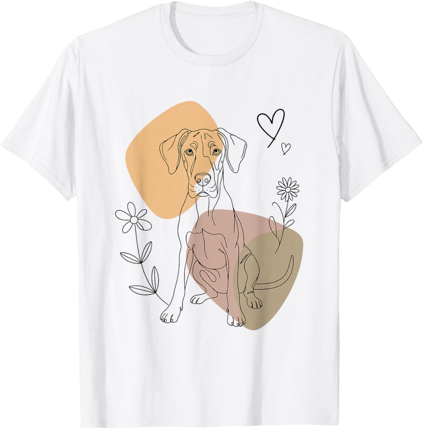 Line Art Great Dane Minimalist T-Shirt - T-Shirt | White
