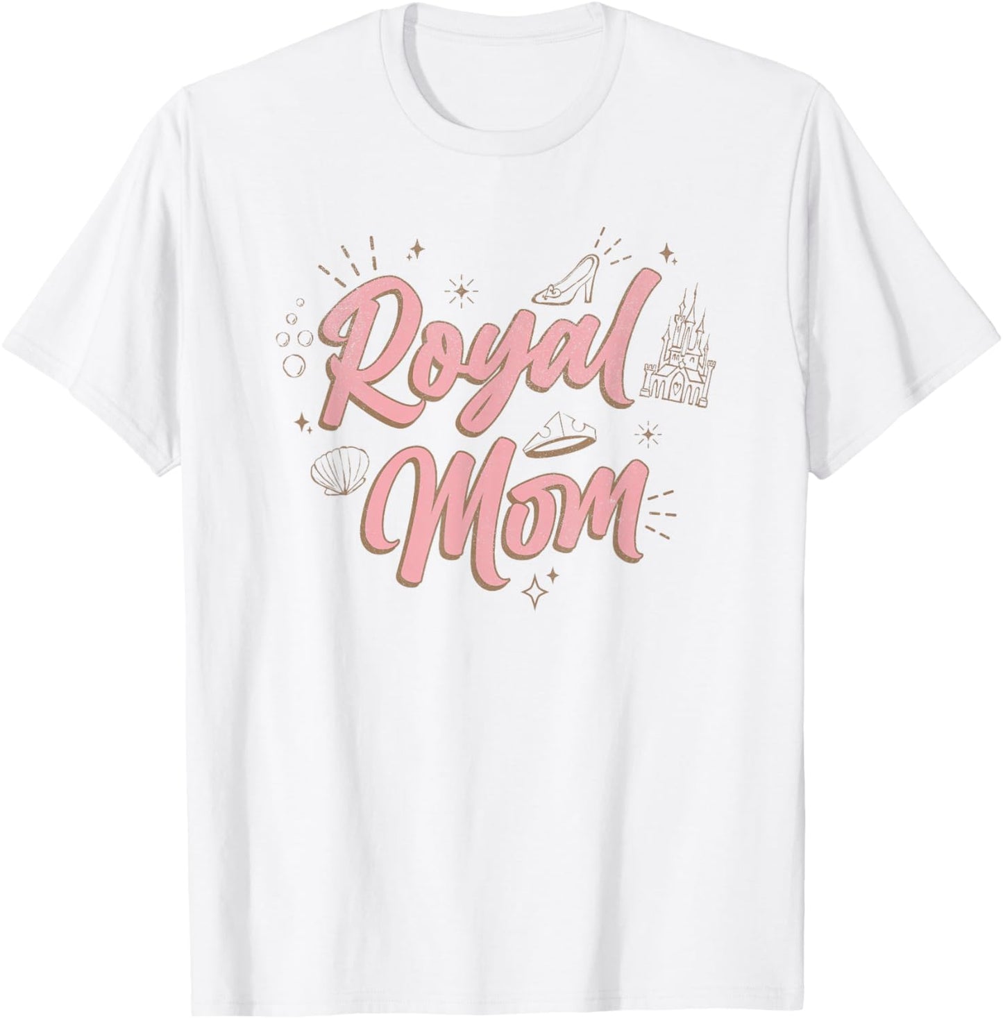Disney Princess Mother's Day Royal Mom Distressed T-Shirt - T-Shirt | White