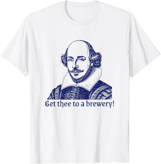 Shakespeare Shirt, Beer Shirts , Graphic Men T-Shirt - T-Shirt | White