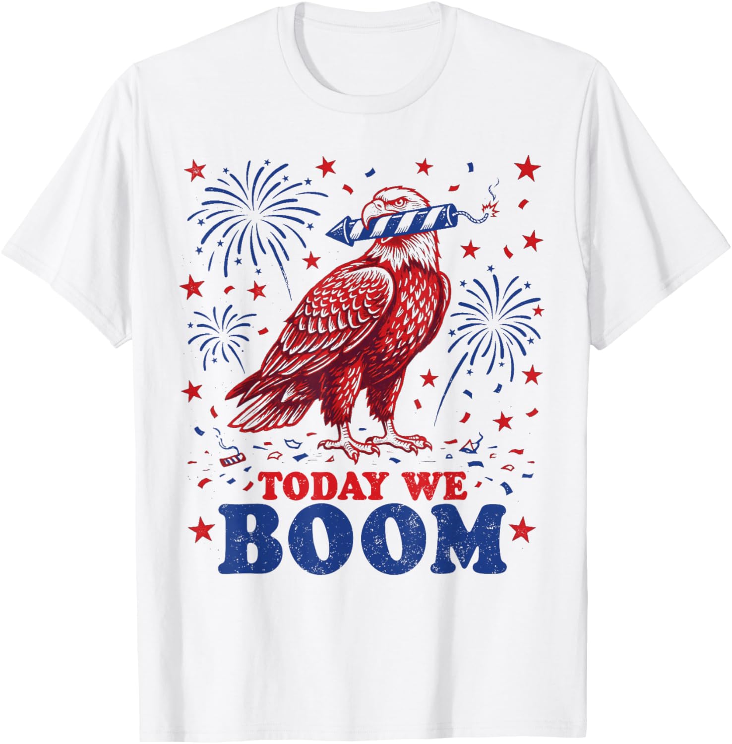 4th of July Eagle Beer Today We Boom Fireworks T-Shirt - T-Shirt | White