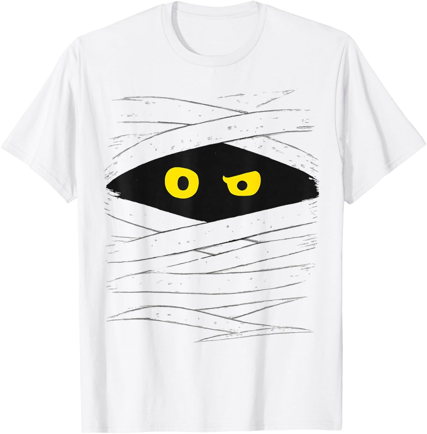 Mummy Wrap Eyes Costume Funny Scary Spooky Halloween T-Shirt - T-Shirt | White