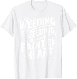 Women Men Vintage Style Weeding and Seeding Gardening T-Shirt - T-Shirt | White