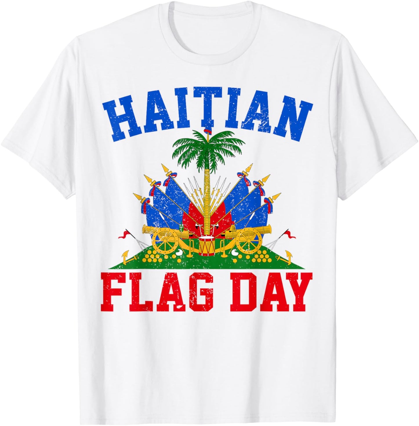 Happy Haitian Flag Day Haiti Independence Women Men Kids T-Shirt - T-Shirt | White