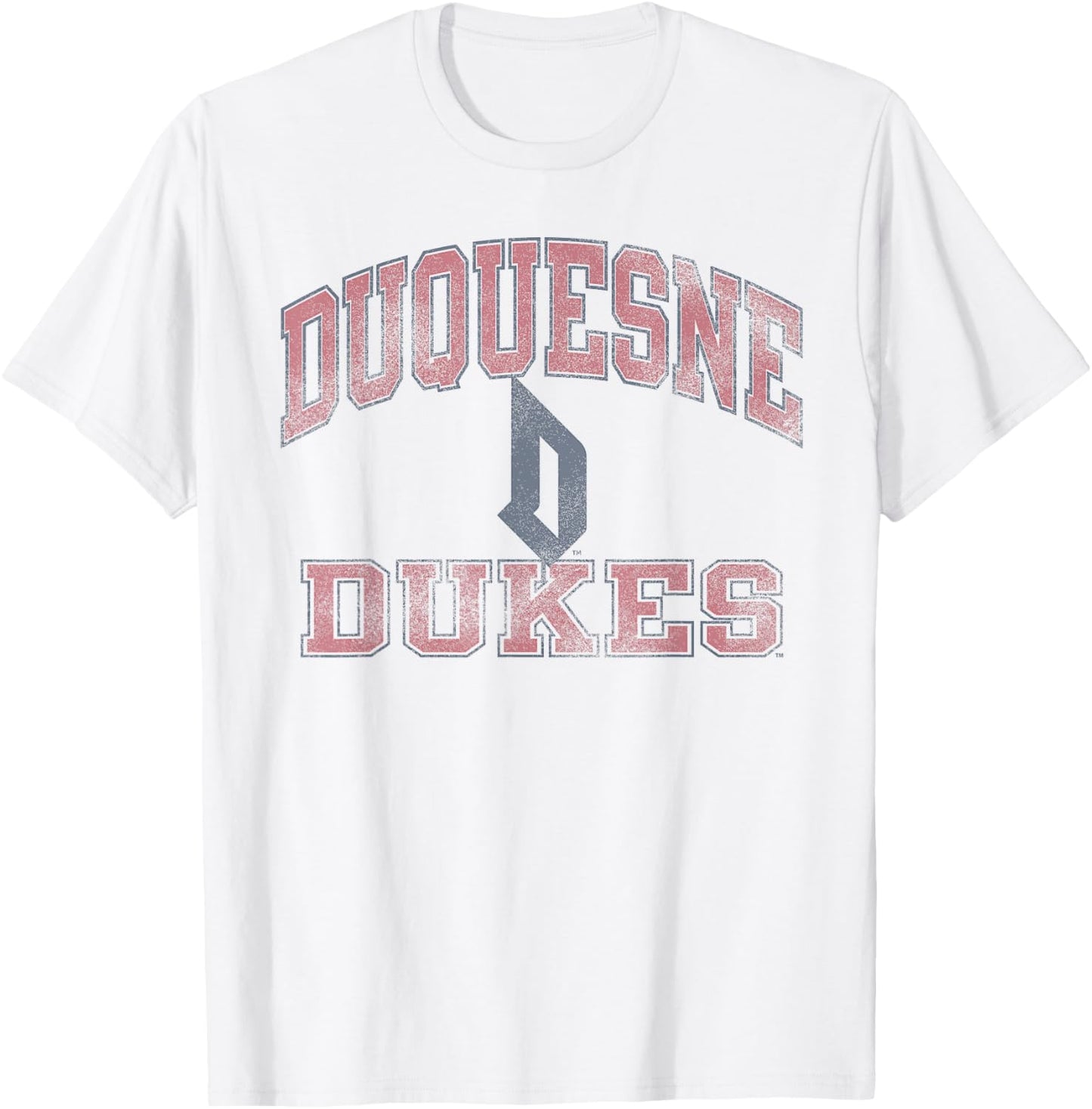 Duquesne Dukes Worn Gray Officially Licensed T-Shirt - T-Shirt | White
