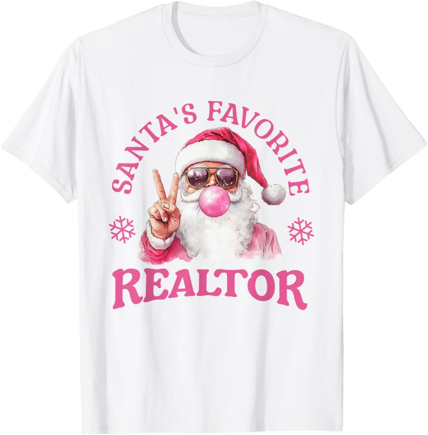 Santa's Favorite Realtor Christmas Santa Real Estate Agent T-Shirt - T-Shirt | White
