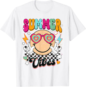 Retro Summer Vibes Men Kids Summer Vacation T-Shirt - T-Shirt | White