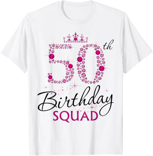 50th Bday Group Birthday 50 Birthday 50 Party Crew Squad T-Shirt - T-Shirt | White