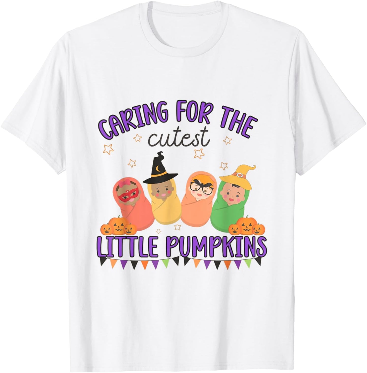 Mother Baby Nurse Halloween for work, Cute Fall Postpartum N T-Shirt - T-Shirt | White