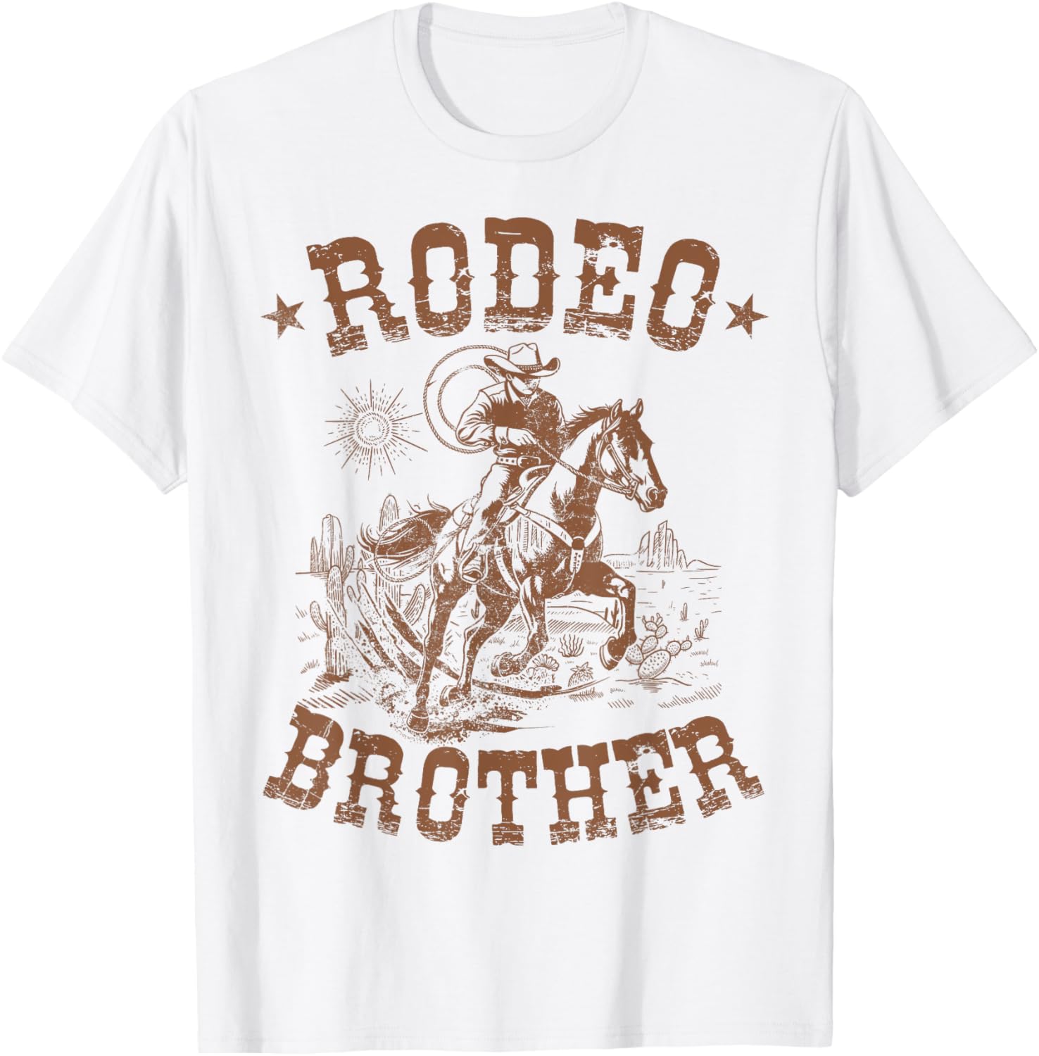Rodeo Brother Western Cowboy Birthday Family Matching T-Shirt - T-Shirt | White