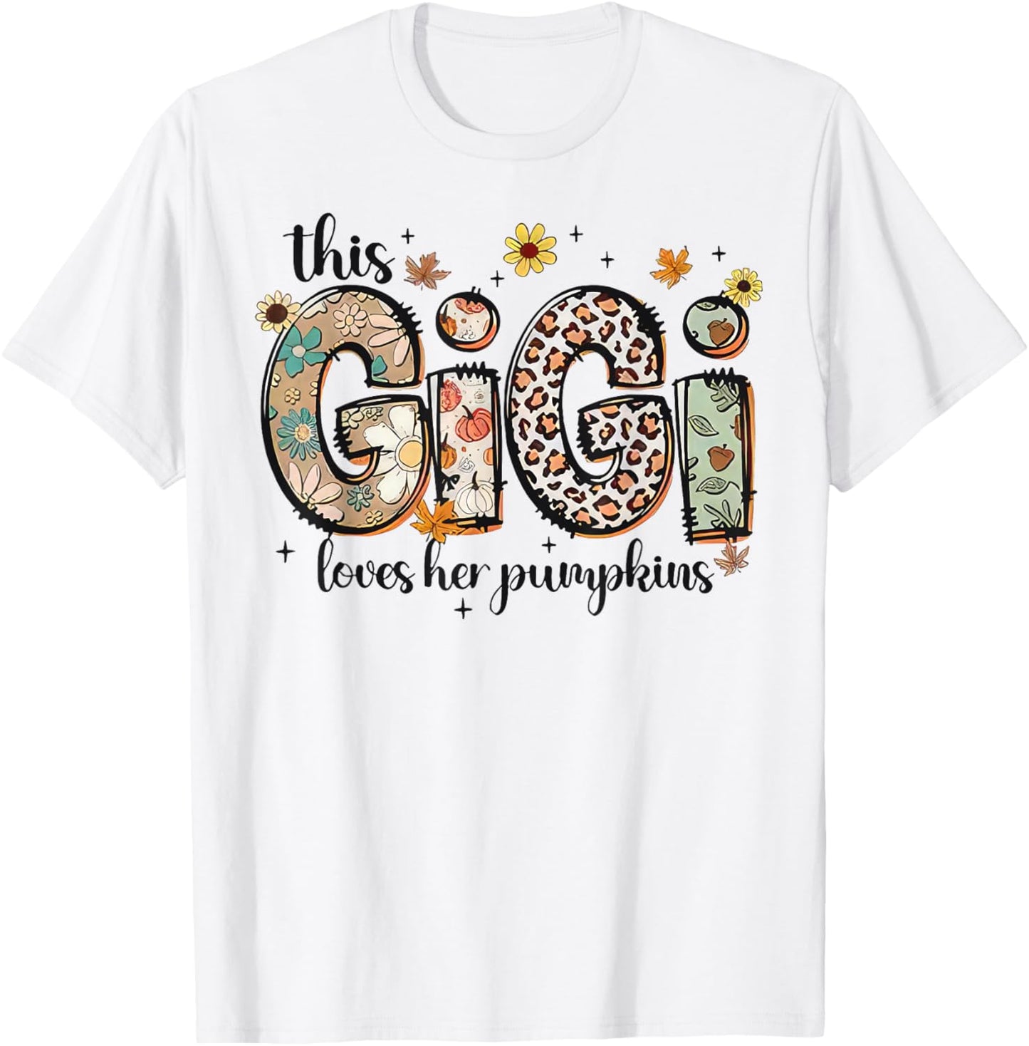 This Gigi Loves Her Pumpkins Fall Thanksgiving T-Shirt - T-Shirt | White