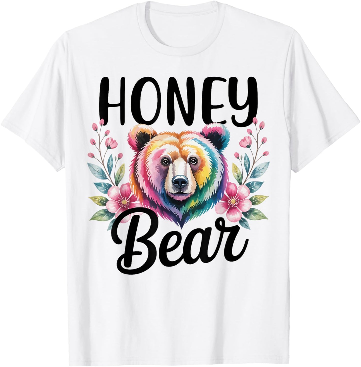 Honey Bear Floral Graphic for Mothers Day Moments T-Shirt - T-Shirt | White