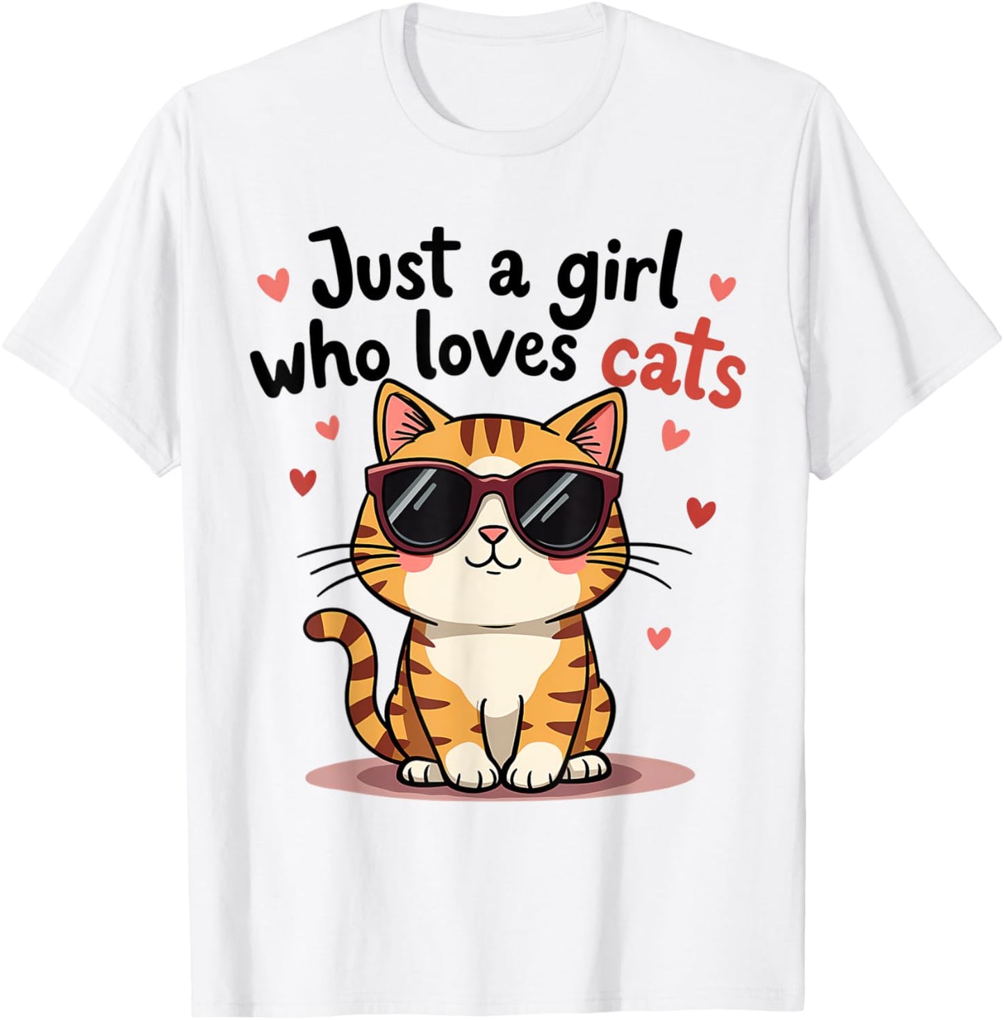 Cats Just A Girl Who Loves Cats T-Shirt - T-Shirt | White