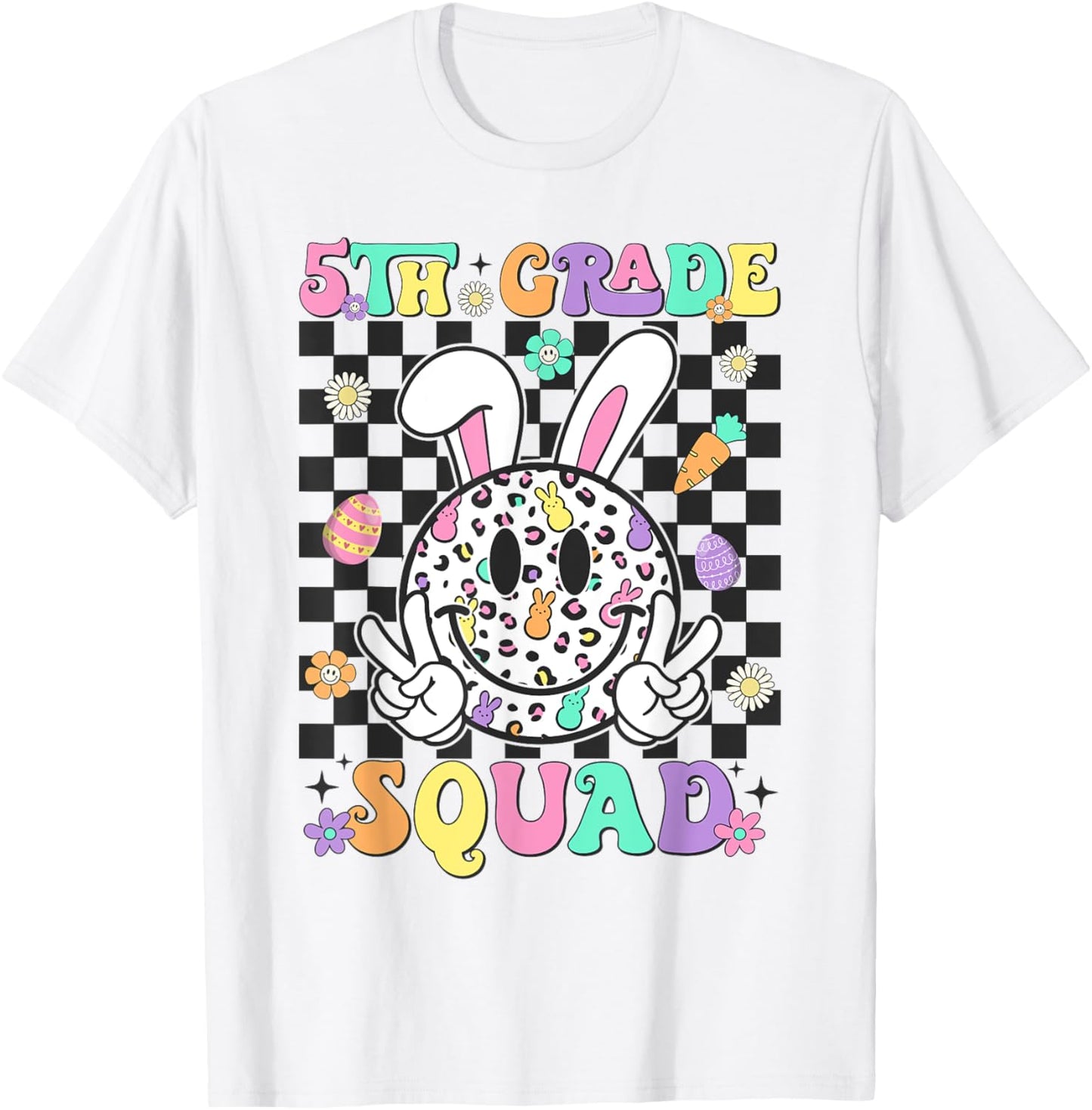 5th Grade Squad Rabbit Bunny Easter Day Teacher Student T-Shirt - T-Shirt | White