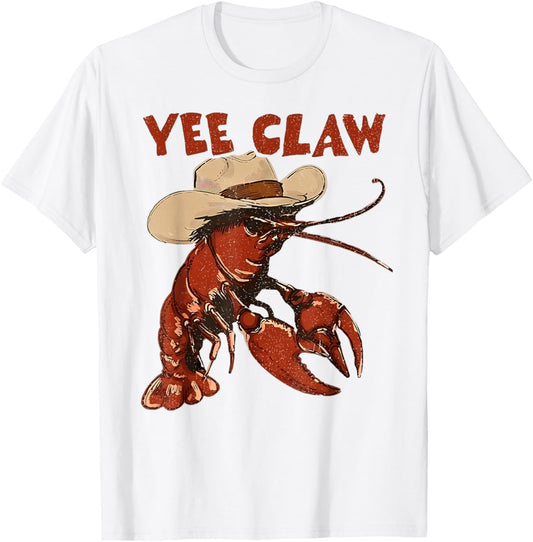 Yee Claw Lobster Cowboy Western Beach Amalfi Coast Trip T-Shirt - T-Shirt | White