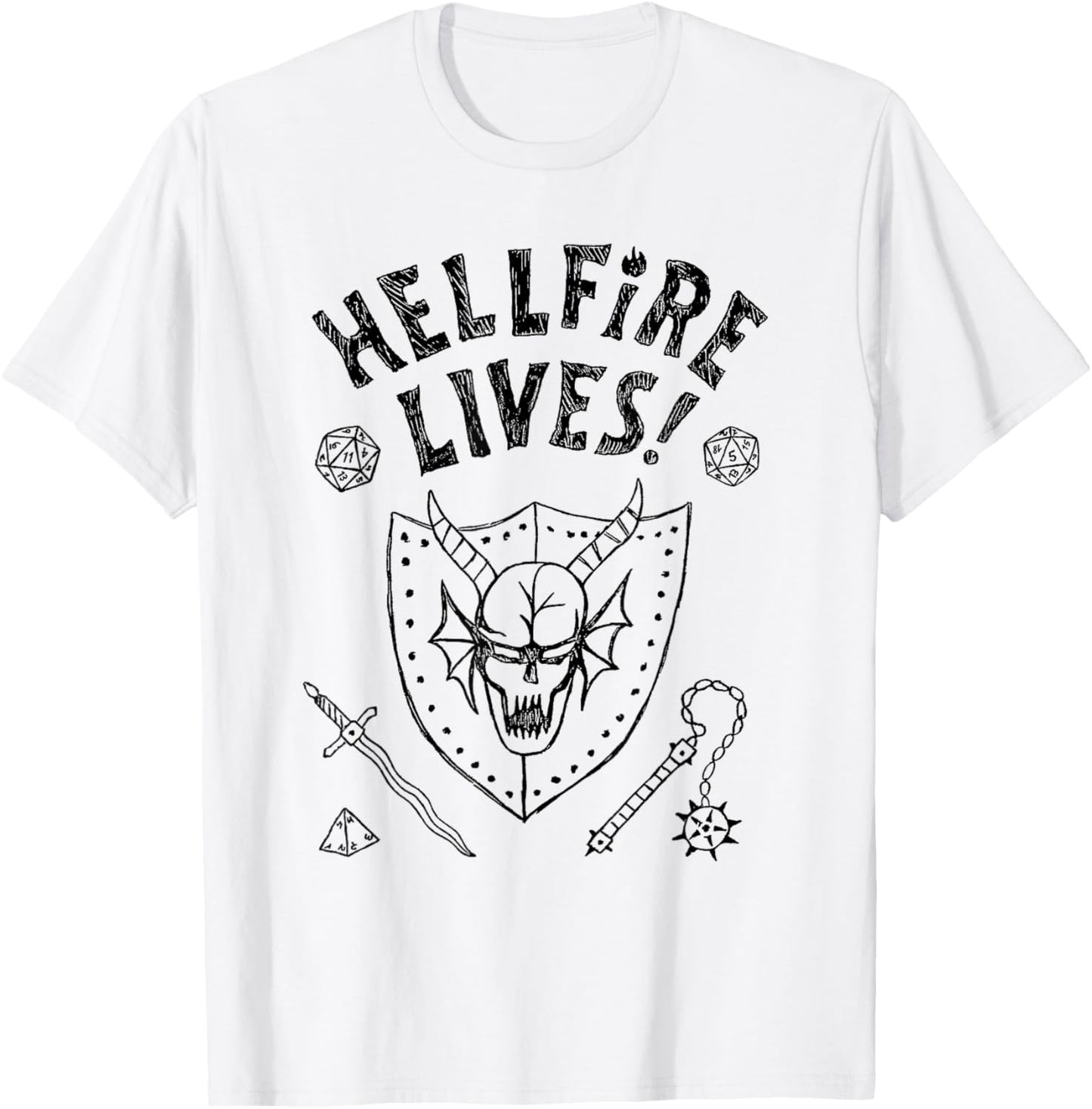 Stranger Things Hellfire Lives! T-Shirt - T-Shirt | White