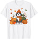 Bernedoodle Thanksgiving Leopard Pumpkins Fall Leaves Lover T-Shirt - T-Shirt | White