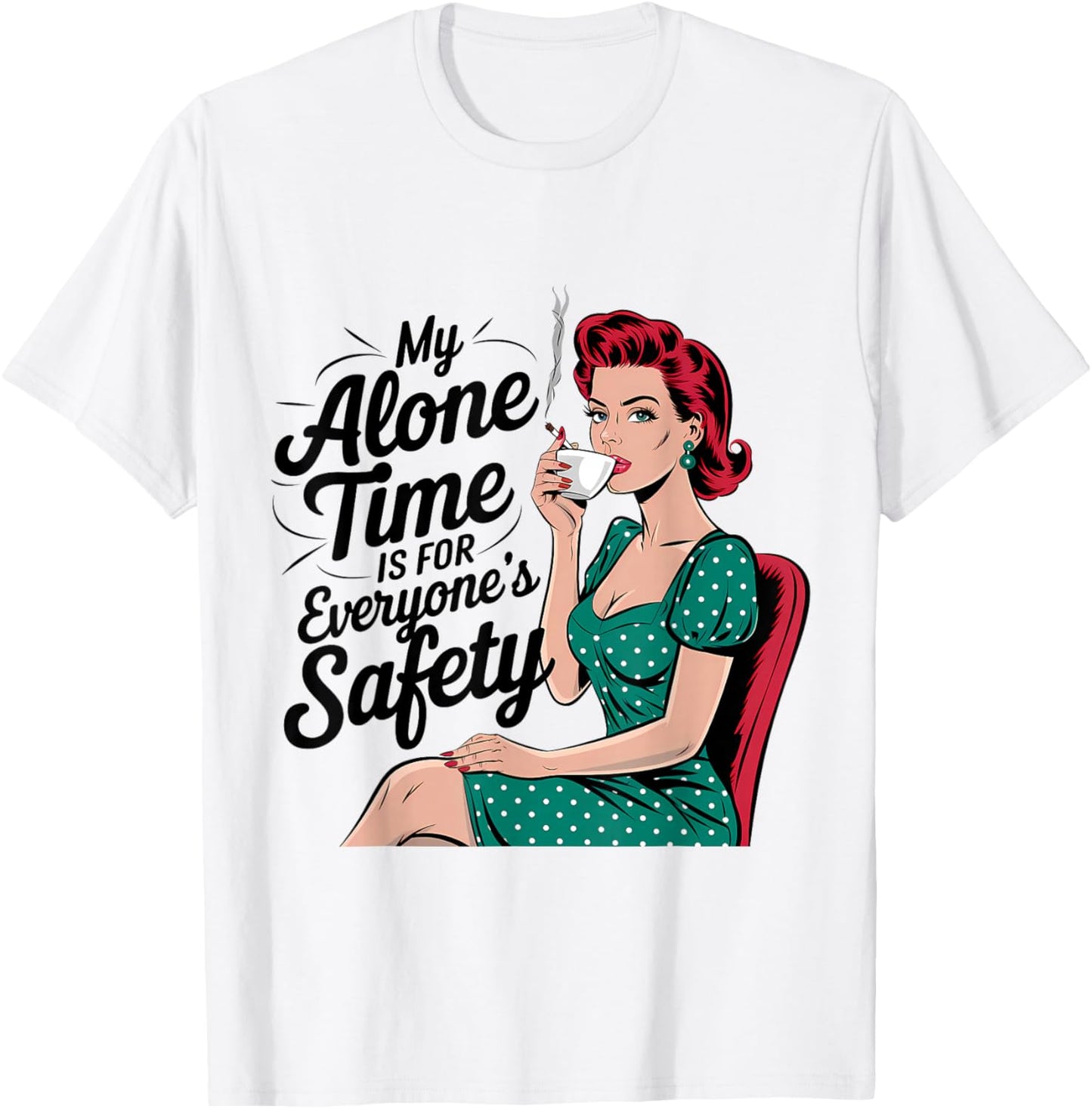Funny Dark Humor Retro 1950s Housewife Vintage Sarcasm Women T-Shirt - T-Shirt | White