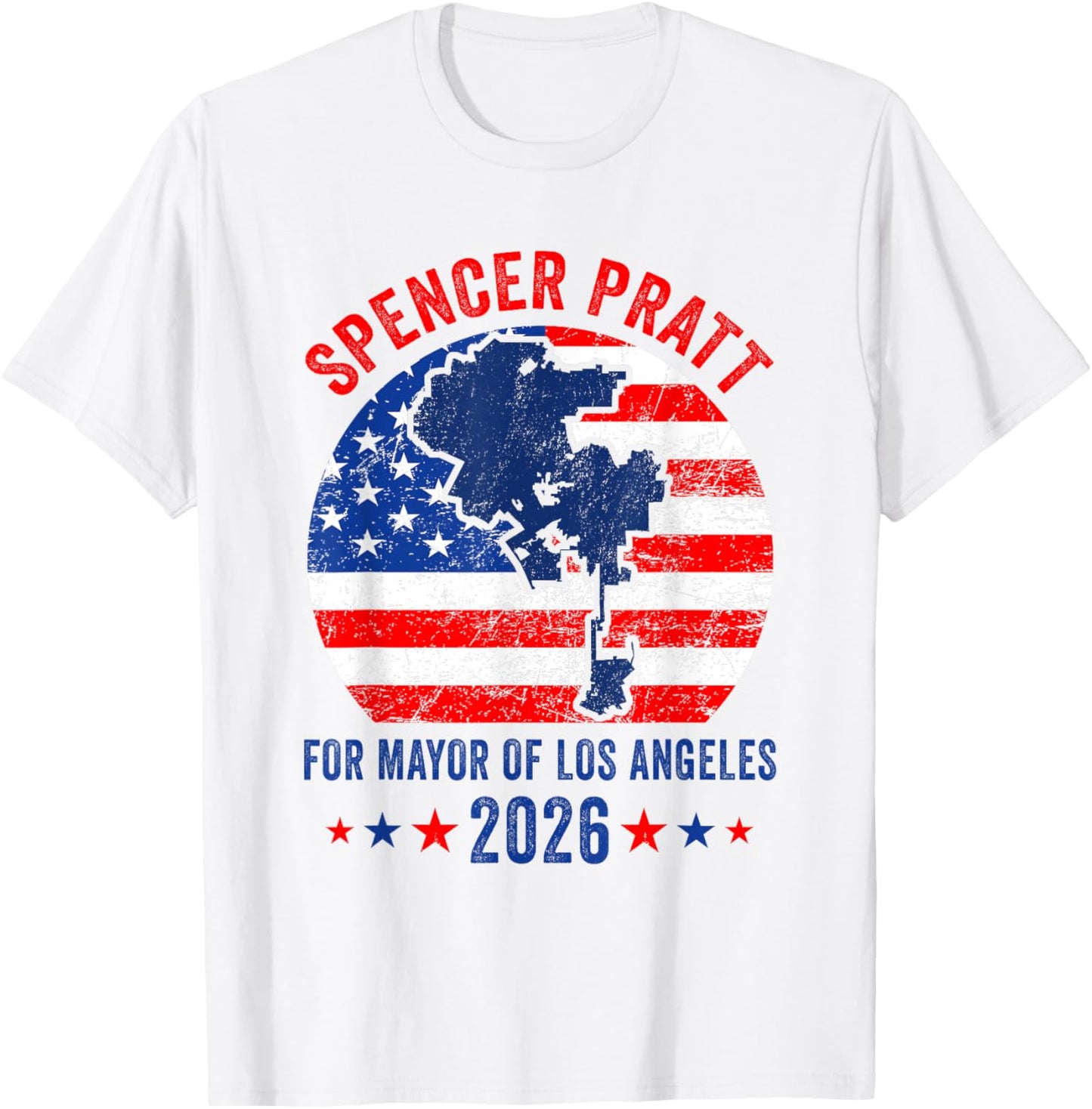 Spencer Pratt for Mayor of Los Angeles 2026 Funny Men Women T-Shirt - T-Shirt | White