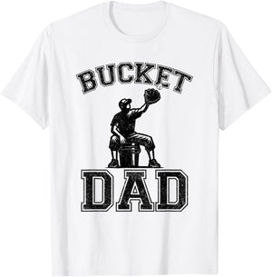 Bucket Dad Softball Coach Father's Day Funny T-Shirt - T-Shirt | White