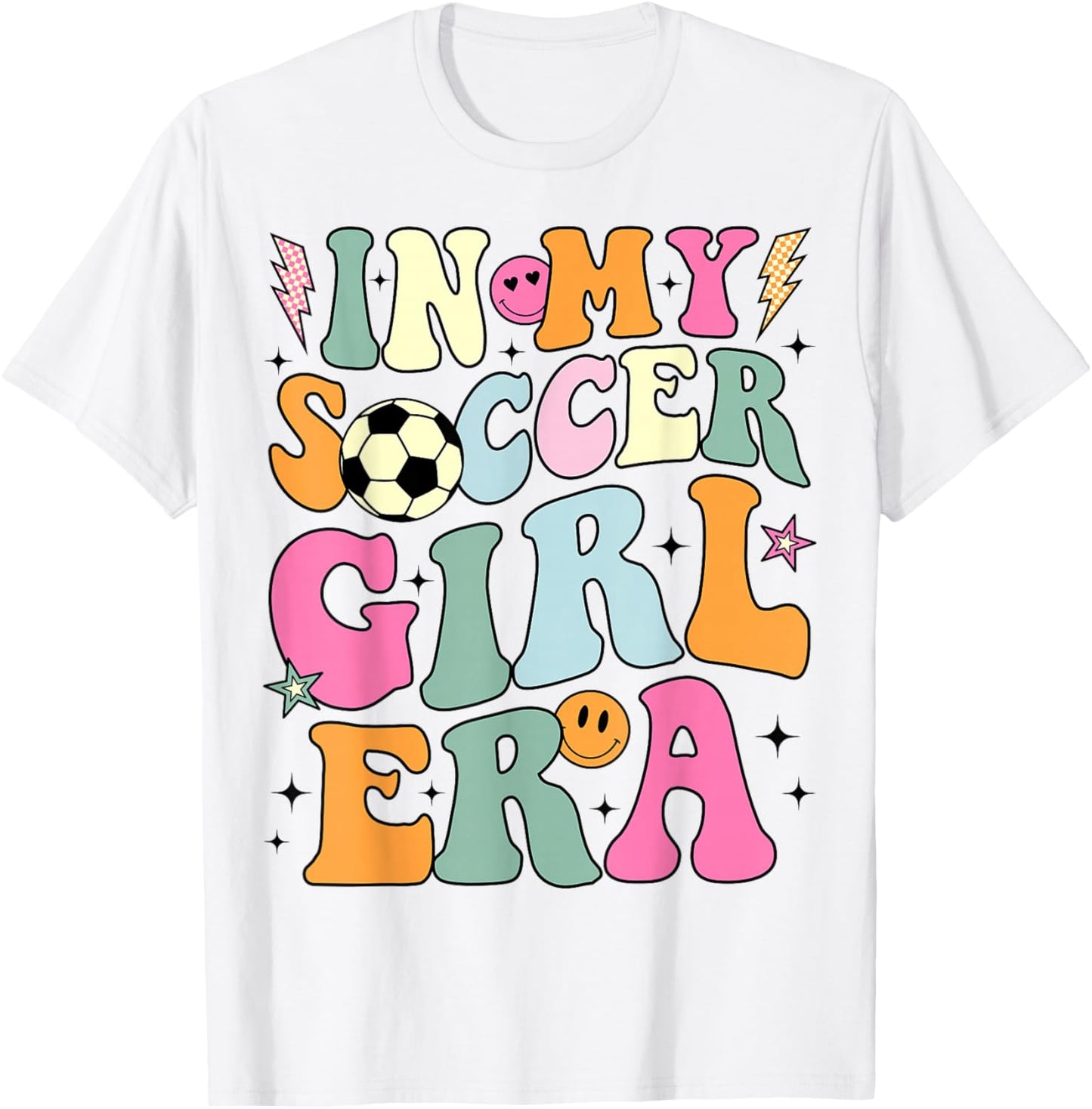 In My Soccer Girl Era Retro Groovy Soccer Girl T-Shirt - T-Shirt | White