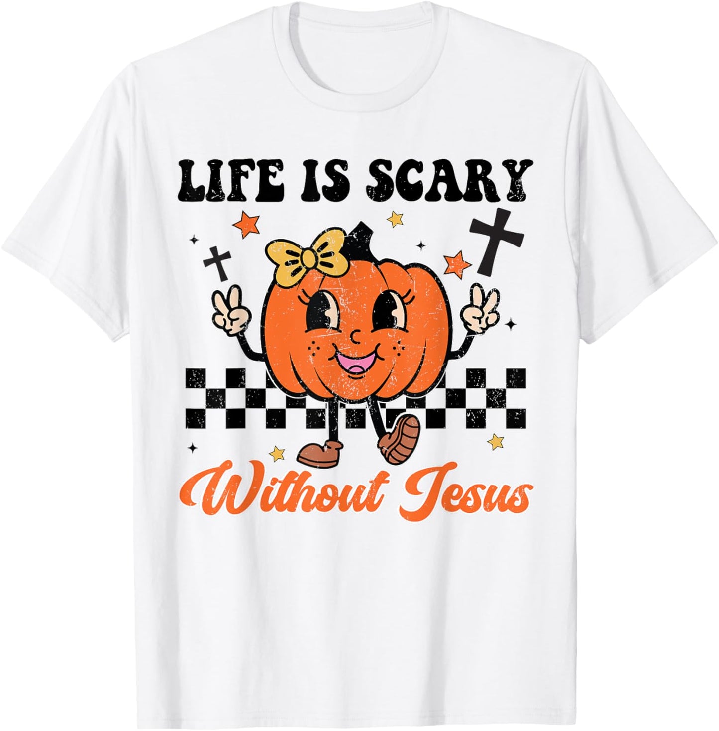 Christian Halloween Life Is Scary Without Jesus Girl Toddler T-Shirt - T-Shirt | White