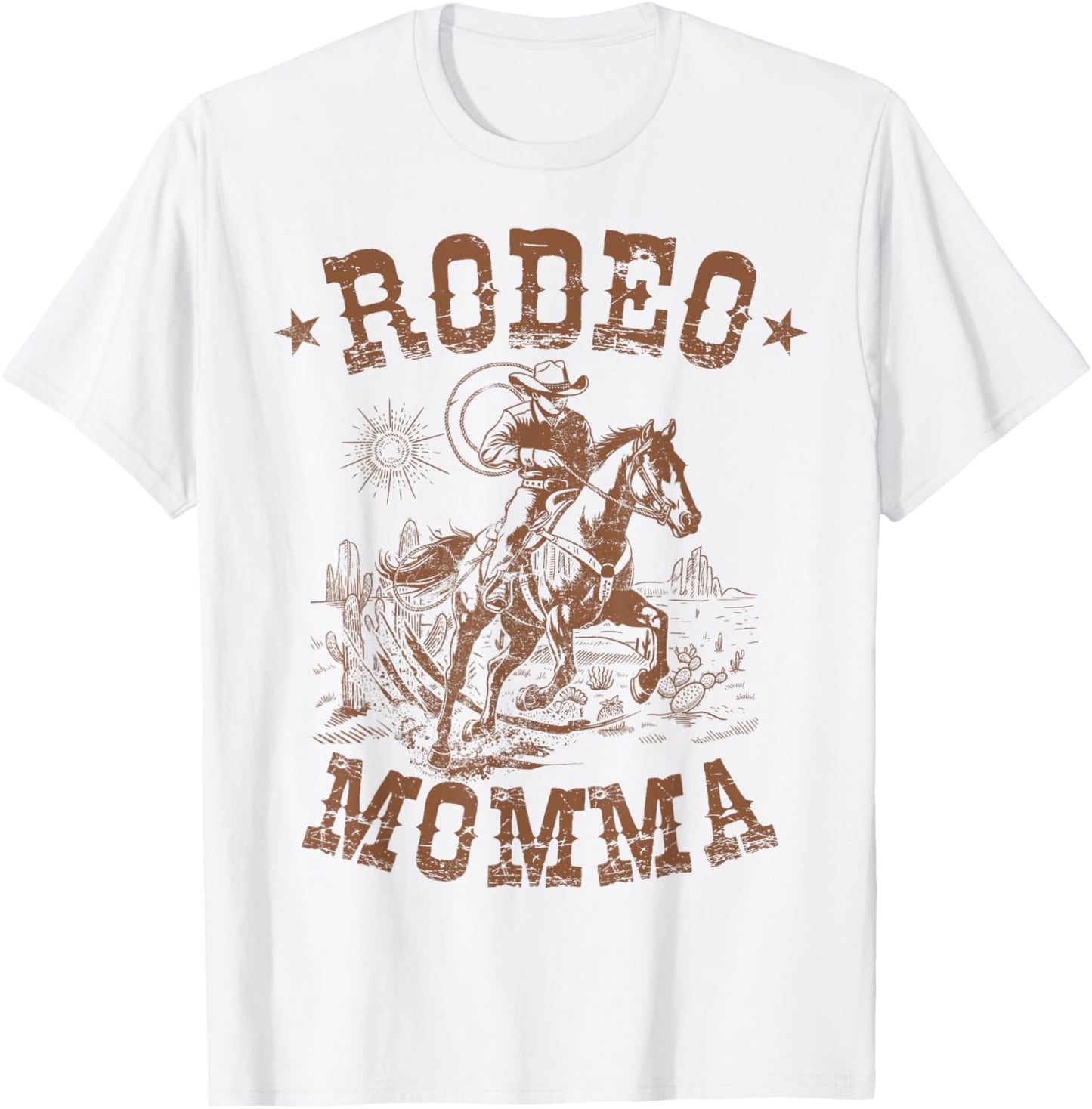 Rodeo Momma Western Cowboy Family Matching Mother's Day T-Shirt - T-Shirt | White