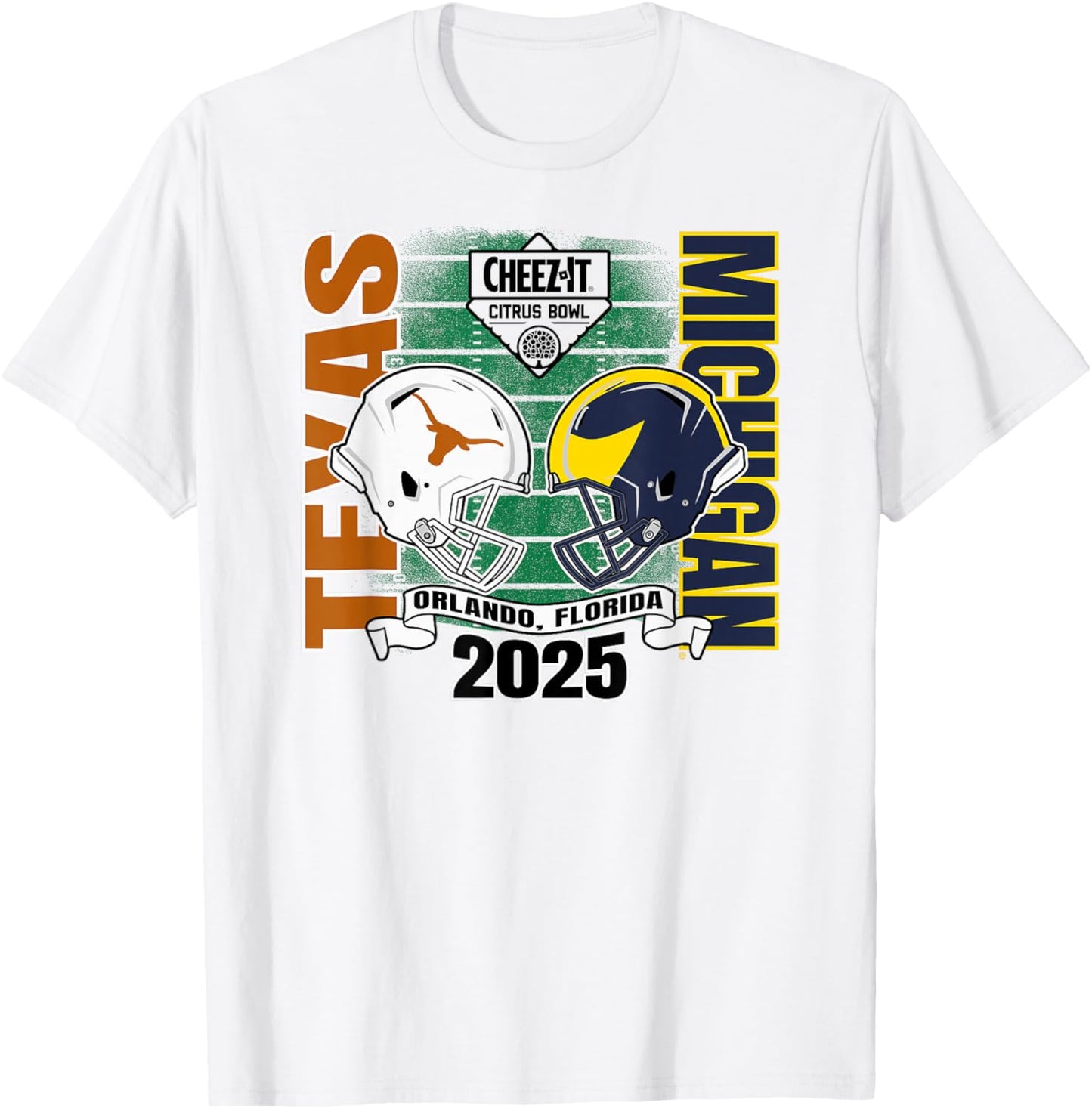 Texas Longhorns vs Michigan Wolverines Citrus Bowl 2025 T-Shirt - T-Shirt | White