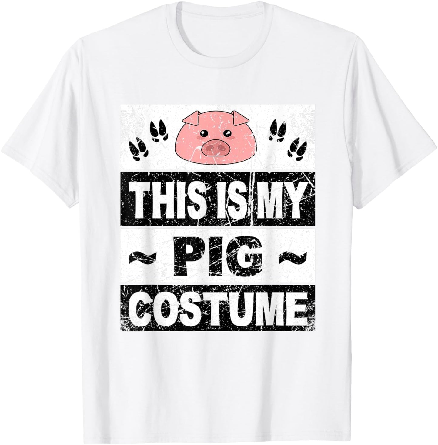Retro Pig Costume Shirt Adult Women Men Kids Toddler Baby T-Shirt - T-Shirt | White