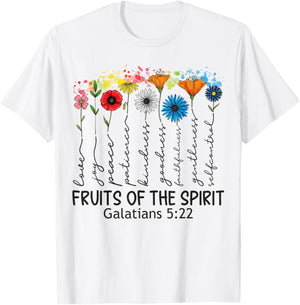 Fruits of The Spirit Galates 5 22 Verset biblique chrétien T-Shirt - T-Shirt | White