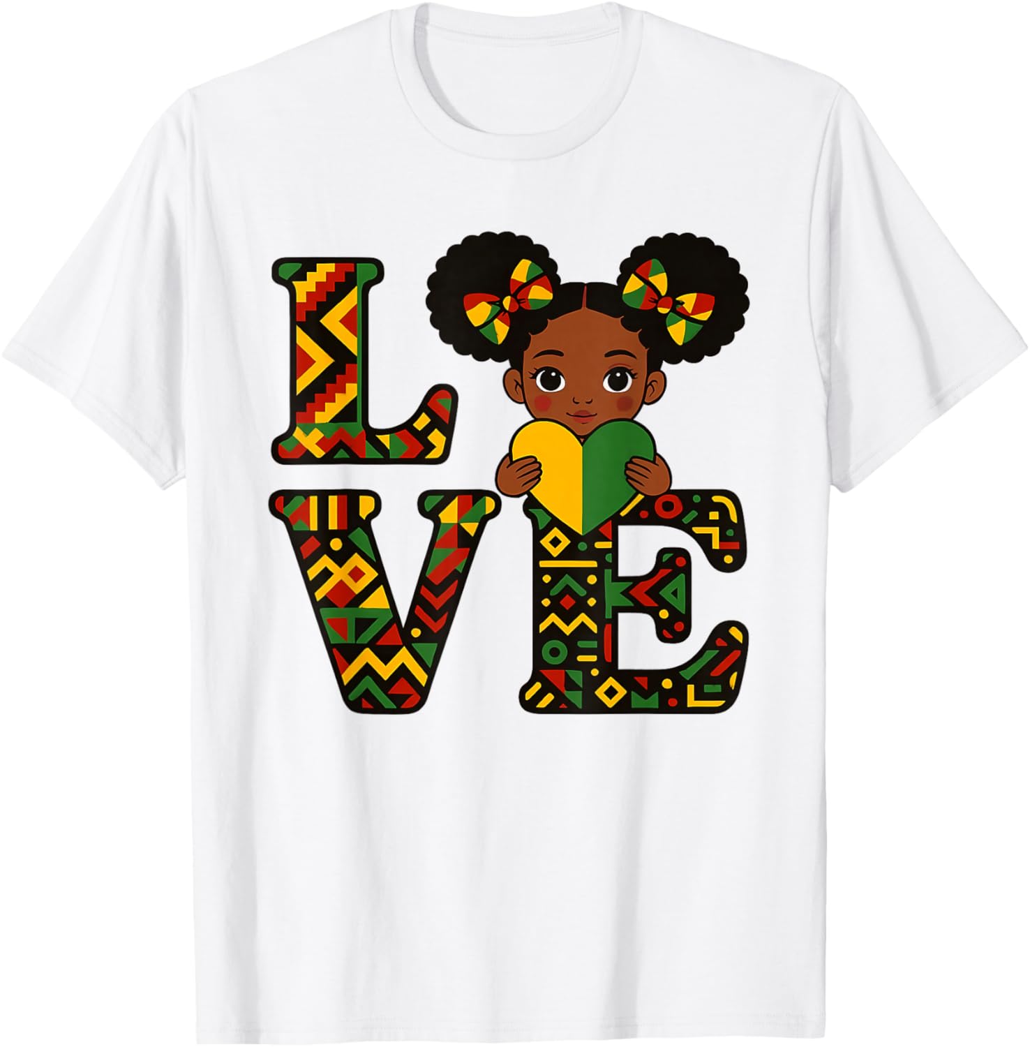 Love Black History Month Strong African Toddler Girls T-Shirt - T-Shirt | White