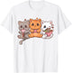Kawaii Gaming Gamer Cat Boba Tea Cat Bubble Tea Ramen Cats T-Shirt - T-Shirt | White