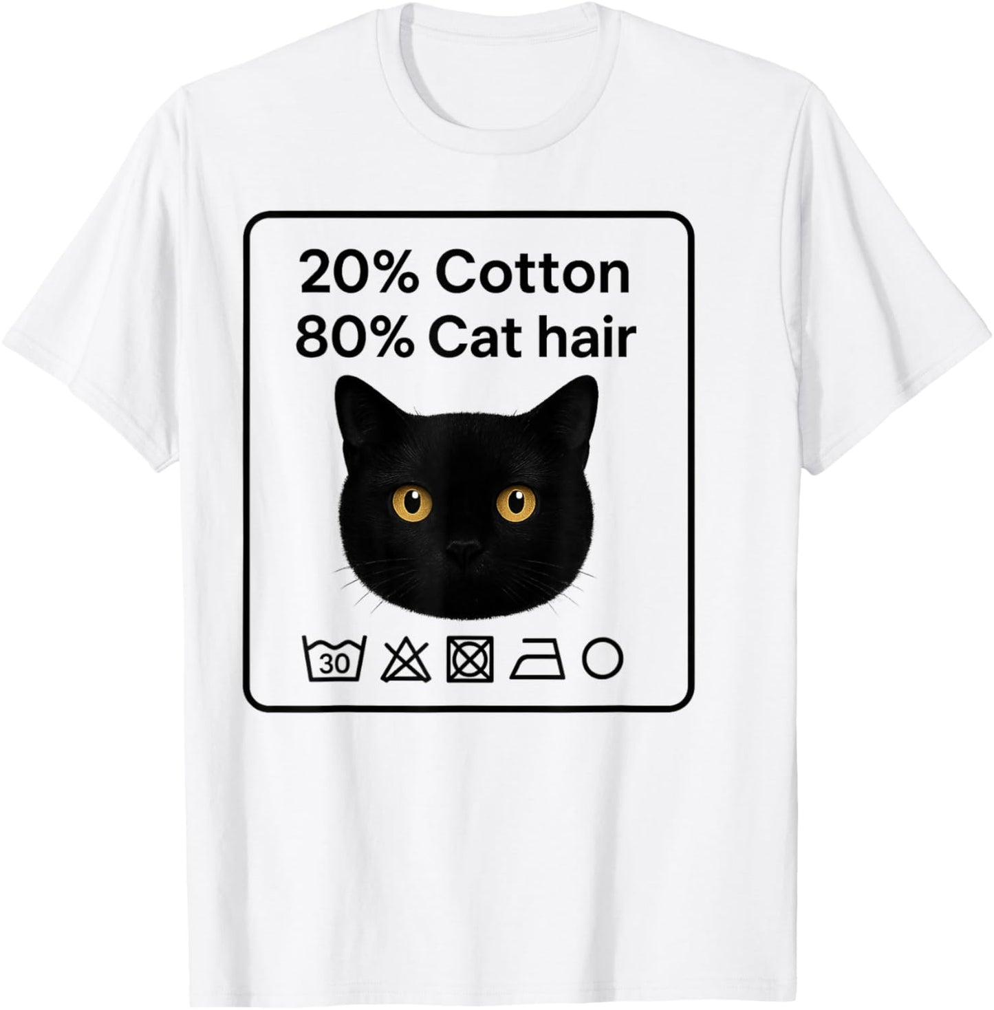 20% Cotton 80% Cat Hair Funny Quote T-Shirt - T-Shirt | White