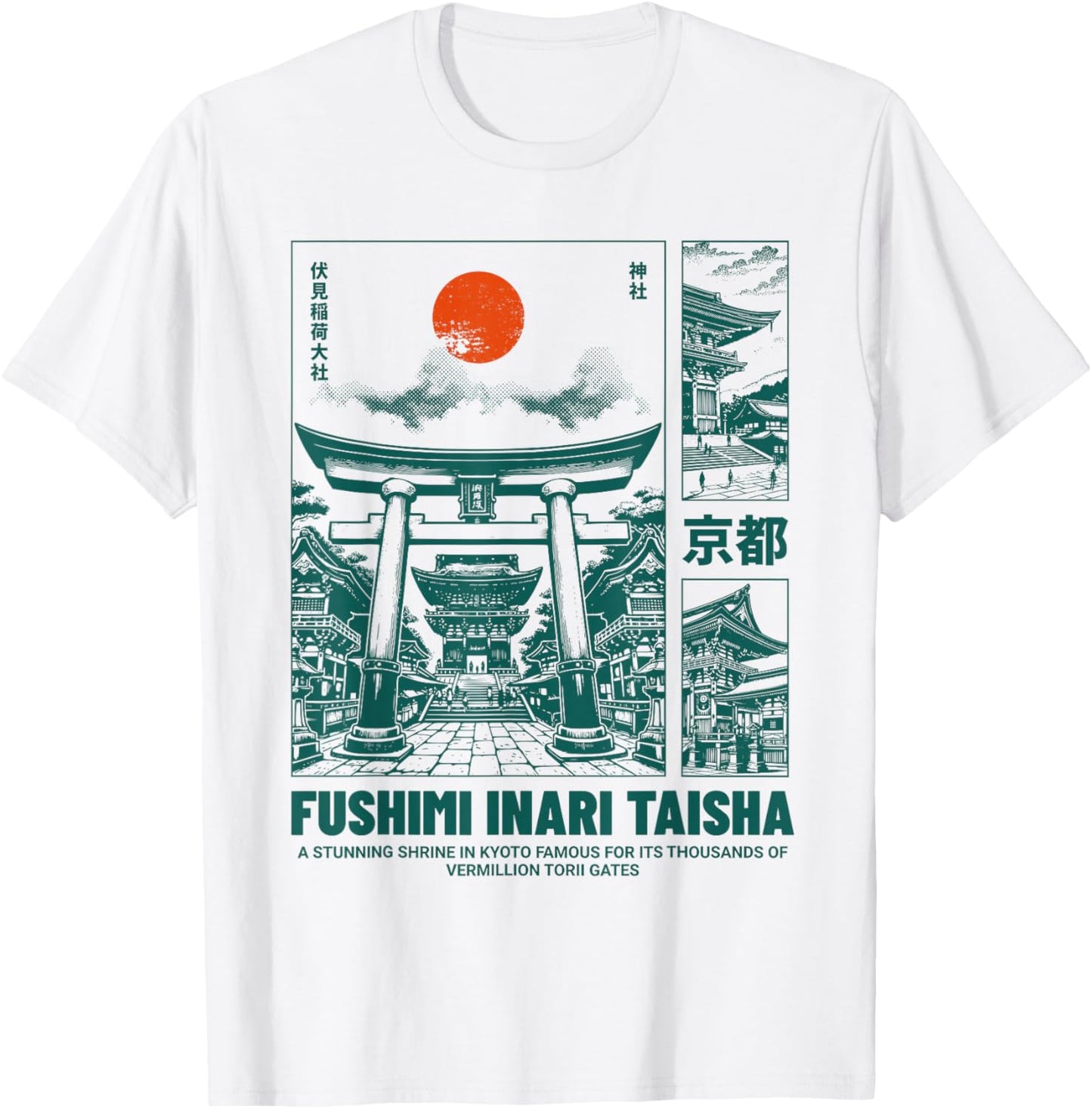 Japanese Design Fushimi inari Taisha Kyoto Japan Torii Gates T-Shirt - T-Shirt | White