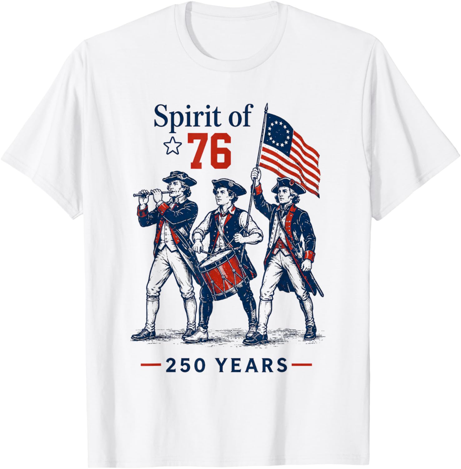 Spirit of 76 Vintage 4th of July T-Shirt - T-Shirt | White