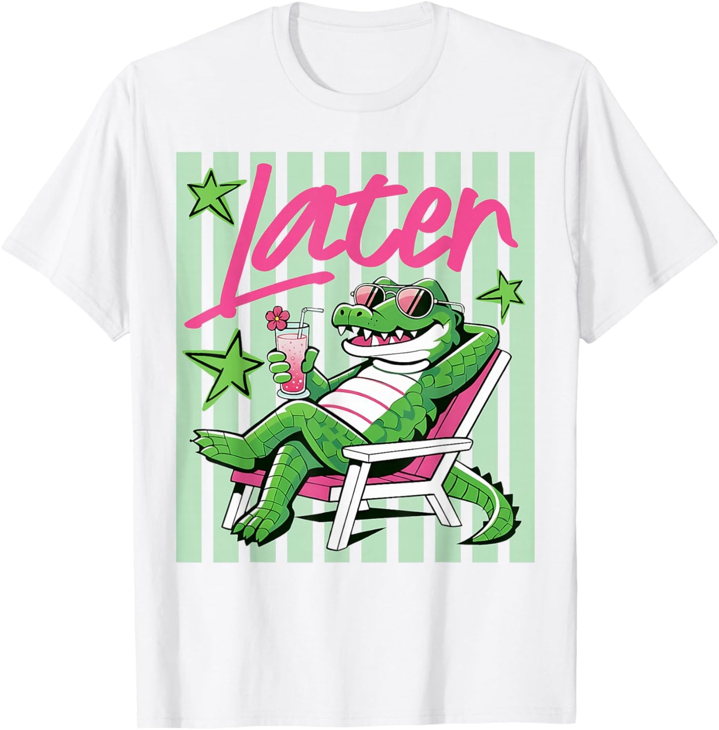 Alligator Later Gator Teacher Kids Summer Last Day of School T-Shirt - T-Shirt | White