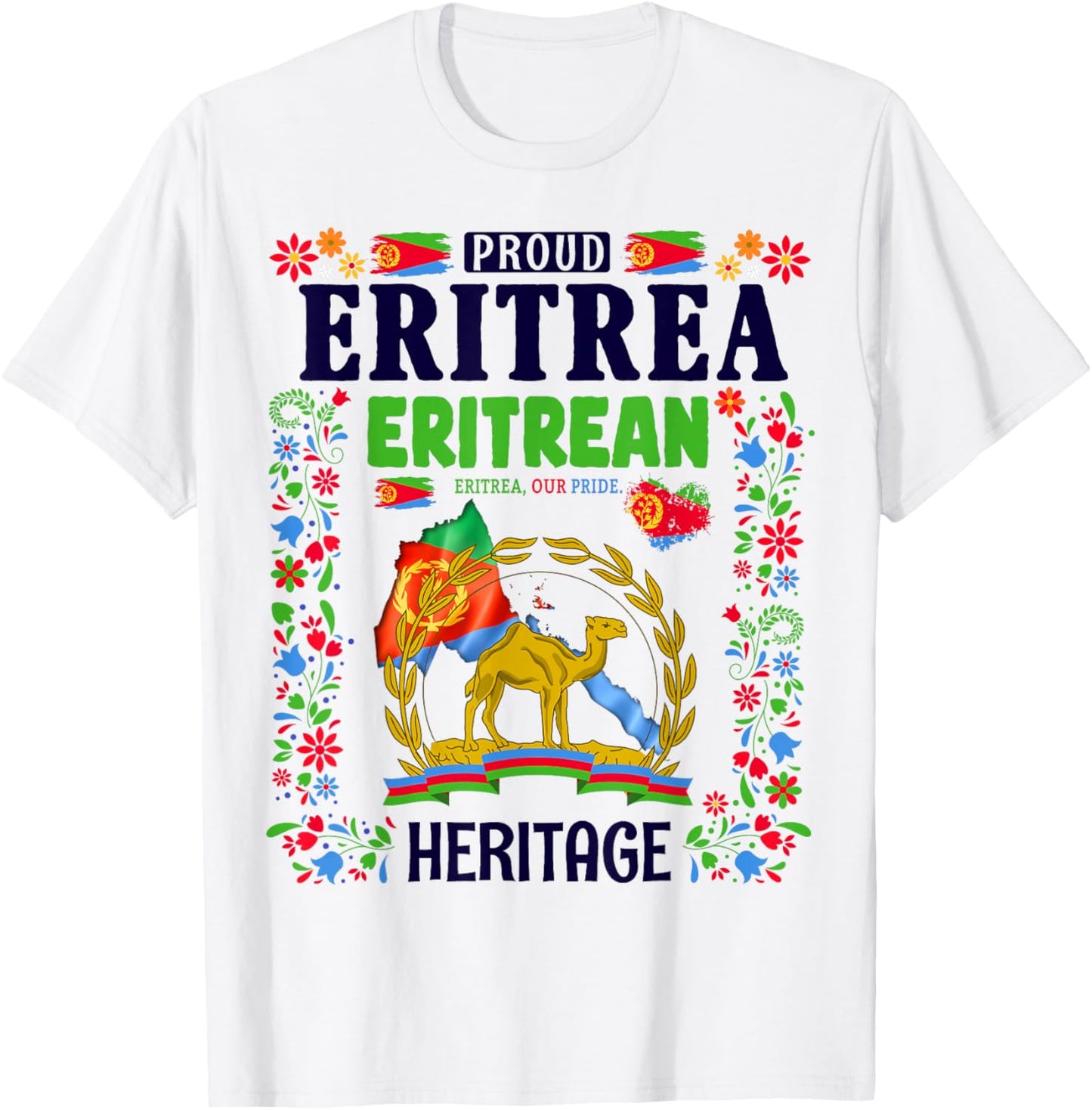 Eritrea Flag Themed Outfit Idea For Kids With Eritrean Flag T-Shirt - T-Shirt | White