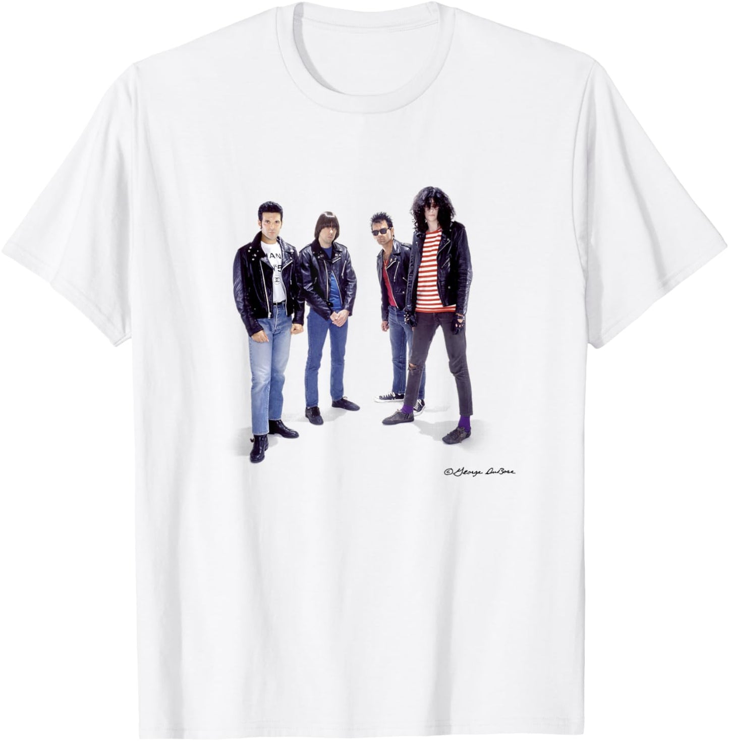 Ramones Punk Band Portrait with Clement Burke George DuBose T-Shirt - T-Shirt | White