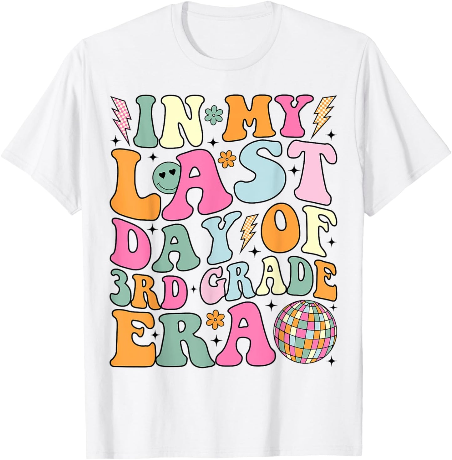 Groovy In My Last Day Of 3rd Grade Era Last Day of School T-Shirt - T-Shirt | White