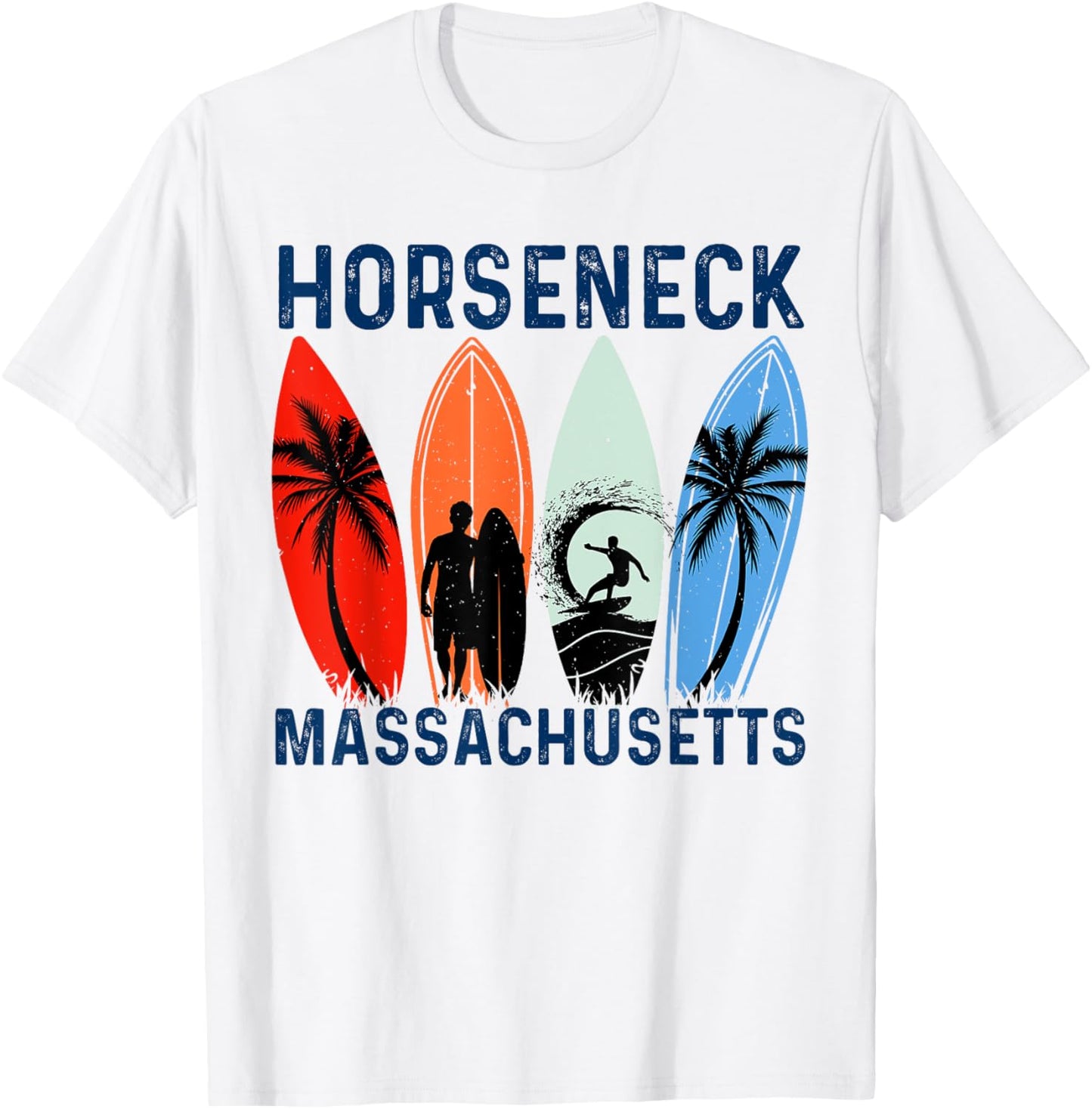 Retro Massachusetts Horseneck Surfing Beach T-Shirt - T-Shirt | White