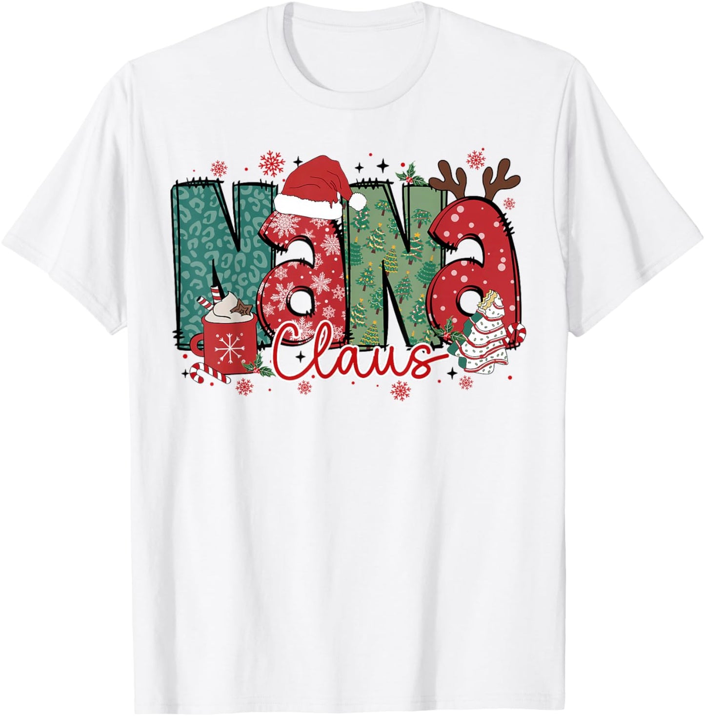 Nana Claus Christmas Pajama Santa Claus Family Matching T-Shirt - T-Shirt | White