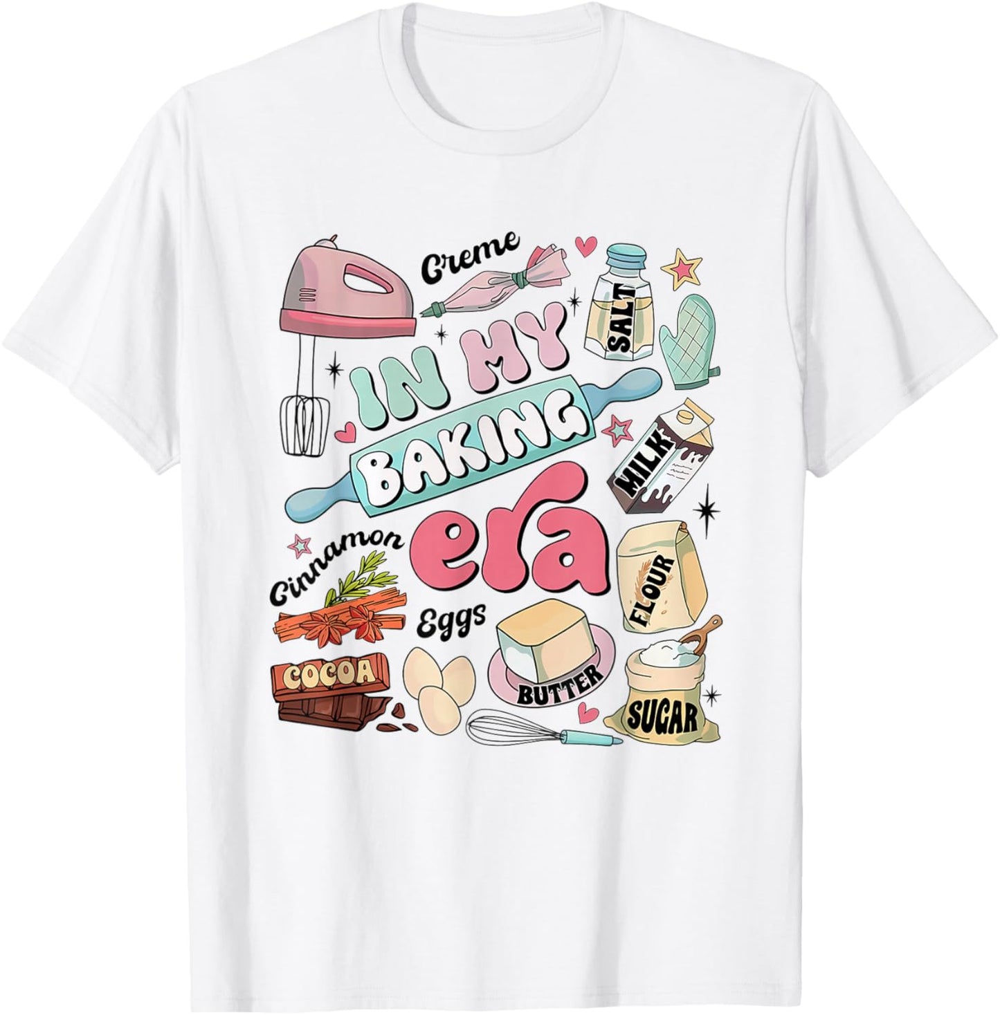 Retro In My Baking Era Funny Baker Baking Cute Chef Women T-Shirt - T-Shirt | White
